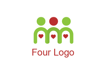 people with heart holding hands symbol