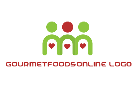 people with heart holding hands symbol