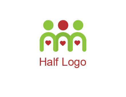 people with heart holding hands symbol