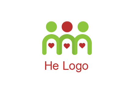 people with heart holding hands symbol