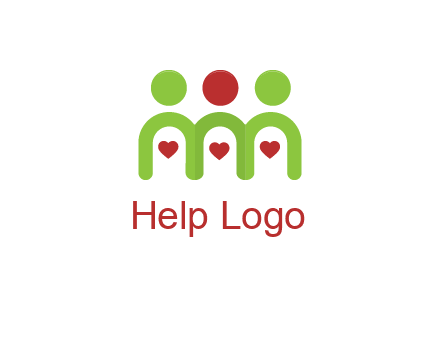 people with heart holding hands symbol