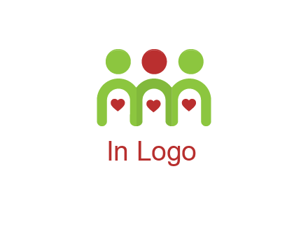 people with heart holding hands symbol