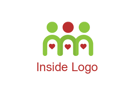 people with heart holding hands symbol