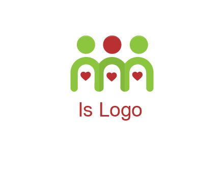 people with heart holding hands symbol