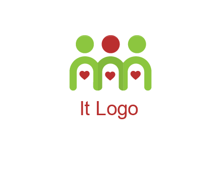 people with heart holding hands symbol
