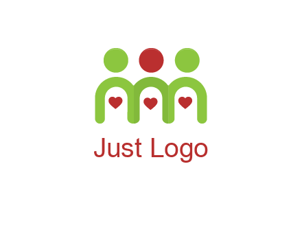 people with heart holding hands symbol