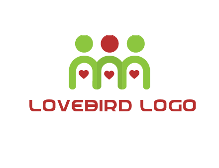 people with heart holding hands symbol
