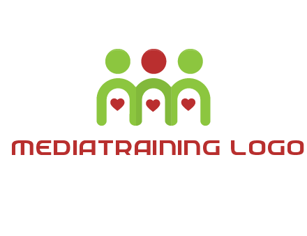 people with heart holding hands symbol