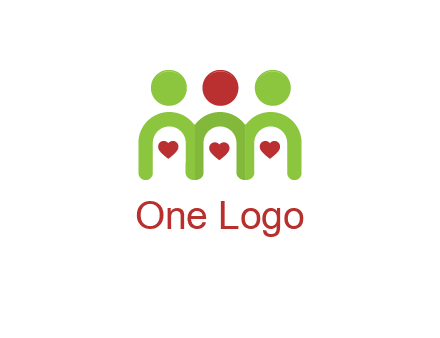 people with heart holding hands symbol