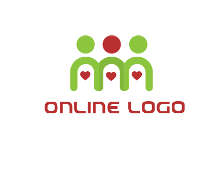people with heart holding hands symbol
