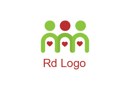 people with heart holding hands symbol