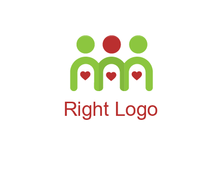 people with heart holding hands symbol