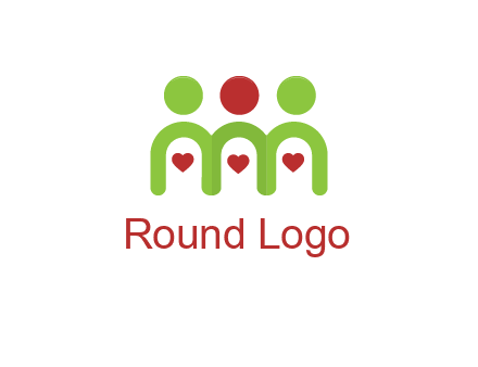 people with heart holding hands symbol