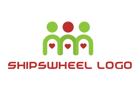 people with heart holding hands symbol