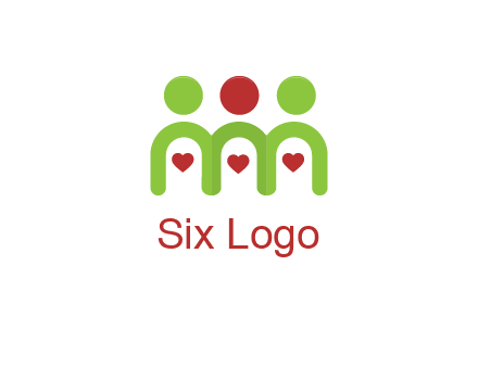 people with heart holding hands symbol
