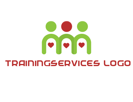 people with heart holding hands symbol