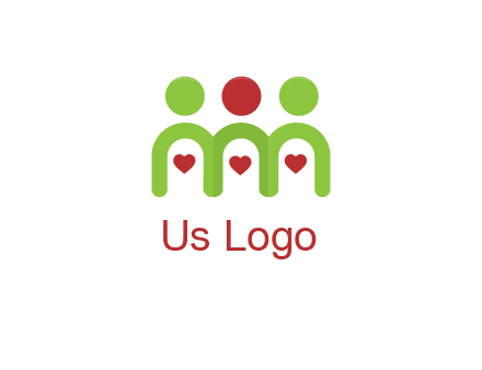 people with heart holding hands symbol