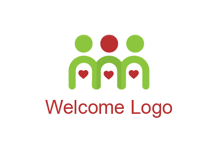 people with heart holding hands symbol