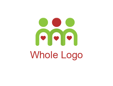 people with heart holding hands symbol