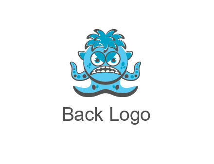 germ with tentacles and hair with angry face