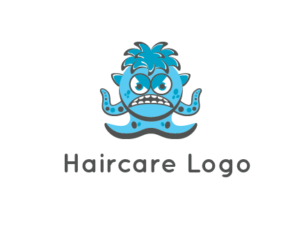germ with tentacles and hair with angry face