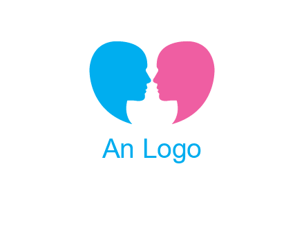 couples forming heart shape and about to kiss symbol