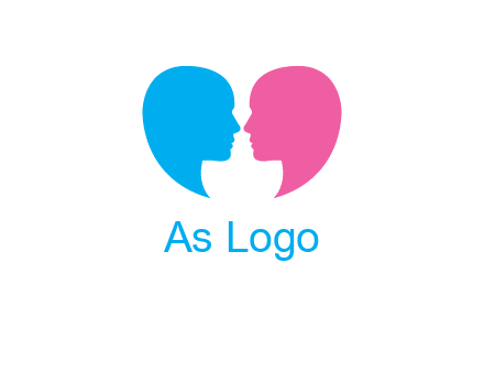 couples forming heart shape and about to kiss symbol