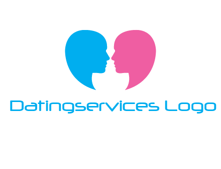 couples forming heart shape and about to kiss symbol