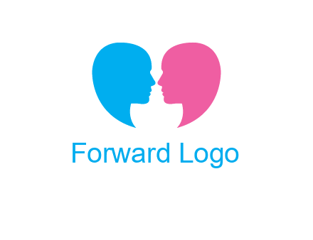 couples forming heart shape and about to kiss symbol