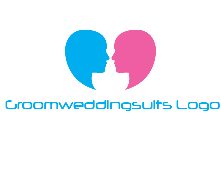 couples forming heart shape and about to kiss symbol