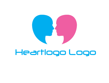 couples forming heart shape and about to kiss symbol