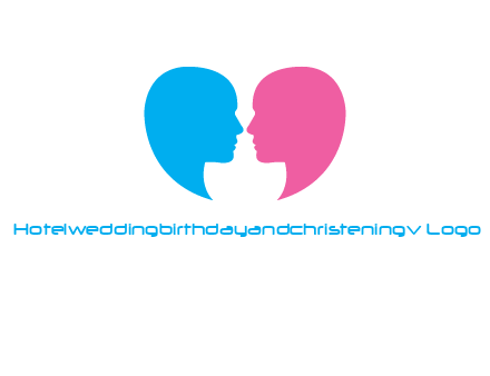 couples forming heart shape and about to kiss symbol