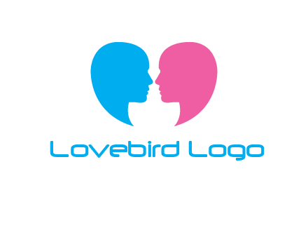 couples forming heart shape and about to kiss symbol