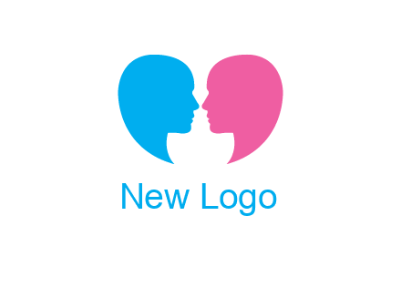 couples forming heart shape and about to kiss symbol