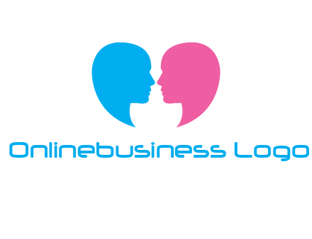 couples forming heart shape and about to kiss symbol