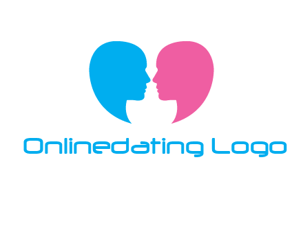 couples forming heart shape and about to kiss symbol