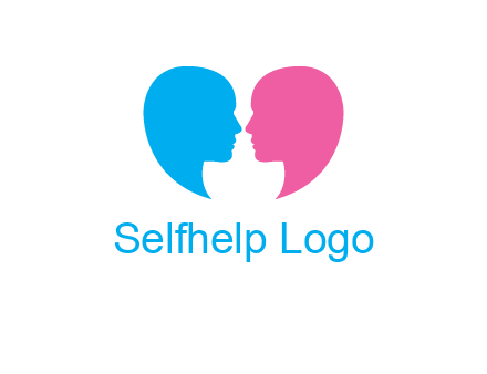 couples forming heart shape and about to kiss symbol