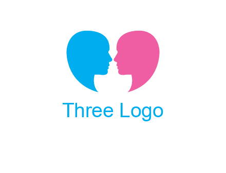 couples forming heart shape and about to kiss symbol