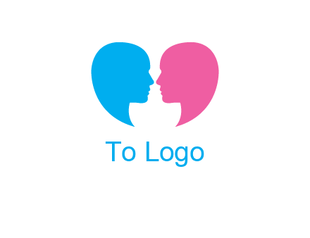 couples forming heart shape and about to kiss symbol