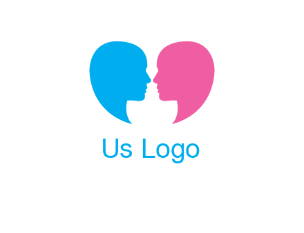 couples forming heart shape and about to kiss symbol