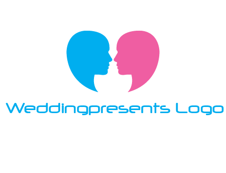 couples forming heart shape and about to kiss symbol