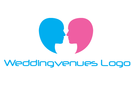 couples forming heart shape and about to kiss symbol