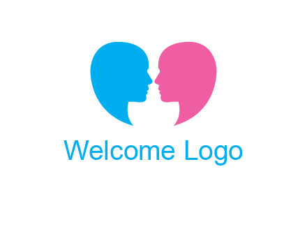couples forming heart shape and about to kiss symbol