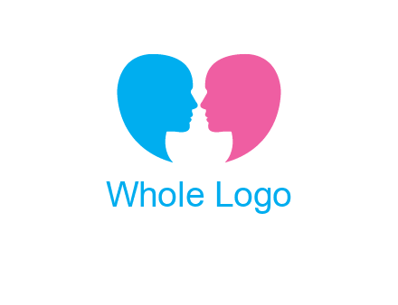 couples forming heart shape and about to kiss symbol