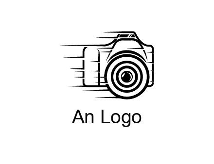line art camera with speedy lines
