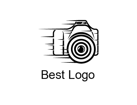 line art camera with speedy lines