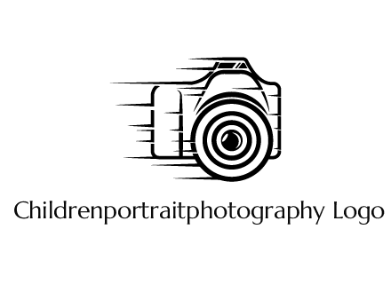 line art camera with speedy lines