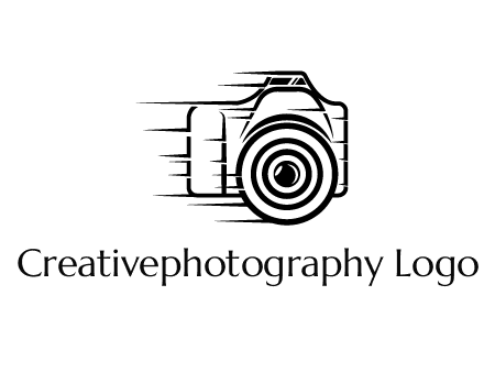 line art camera with speedy lines