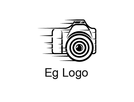 line art camera with speedy lines