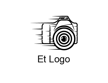 line art camera with speedy lines